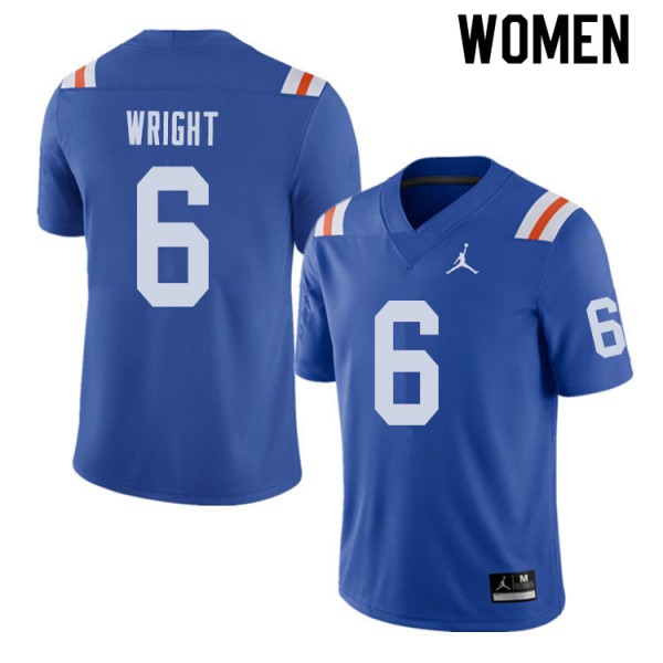 Jordan Brand Women #6 Nay'Quan Wright Florida Gators Throwback Alternate College Football Jerseys